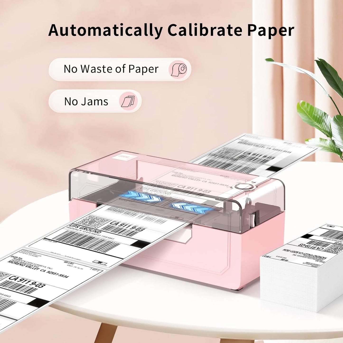 Bluetooth Thermal Label Printer 4X6, Pink Wireless Shipping Label Printer for Small Business & Packages, Compatible with Ios, Android, Mac, Windows, Amazon, Etsy, Ebay, Shopify