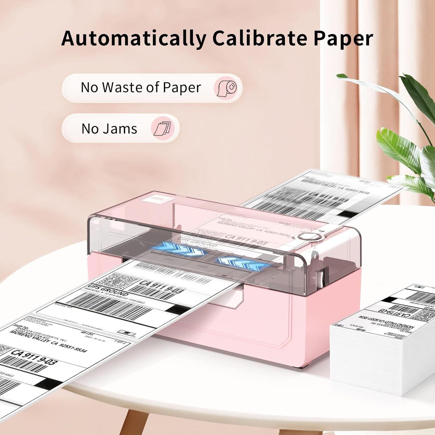 Bluetooth Thermal Label Printer 4X6, Pink Wireless Shipping Label Printer for Small Business & Packages, Compatible with Ios, Android, Mac, Windows, Amazon, Etsy, Ebay, Shopify